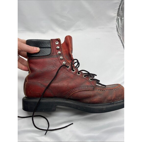 Vintage Red Wing Moc Toe Supersole Work Boots Leather